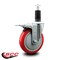 Service Caster 5'' Red Poly Swivel 1-1/4'' Expanding Stem Caster Total Lock Brake SCC-EXTTL20S514-PPUB-RED-114 - alternate 4